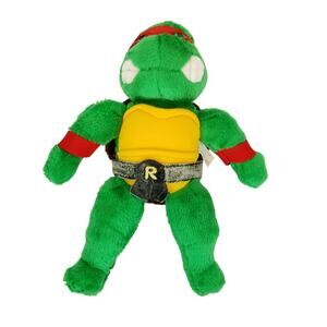TMNT Teenage Mutant Ninja Turtles Raphael Plush Stuffed Toy 1990 Playmates Vtg